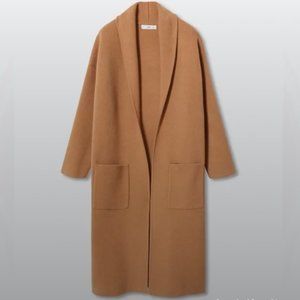 Mango long duster coat, camel